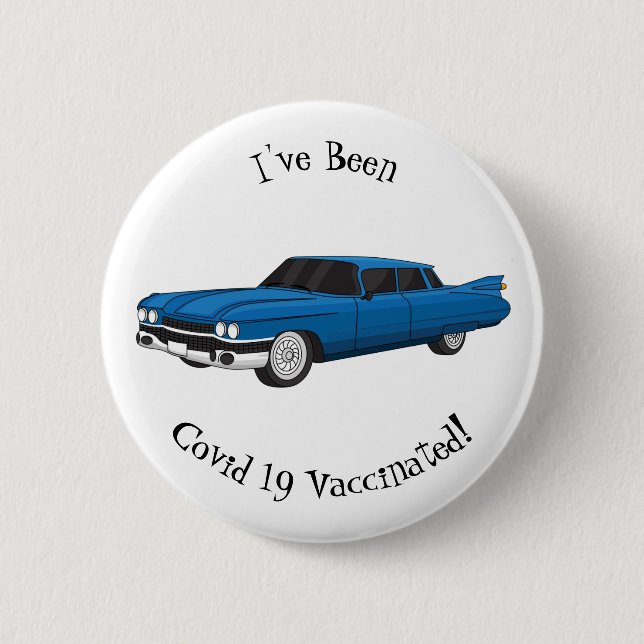Cool blue 1959 classic car 6 cm round badge (Front)