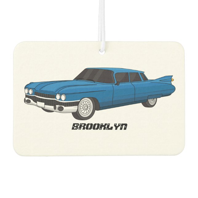 Cool blue 1959 classic car  air freshener (Front)