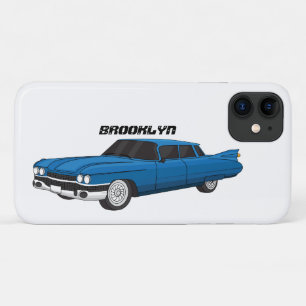 Cool blue 1959 classic car Case-Mate iPhone case
