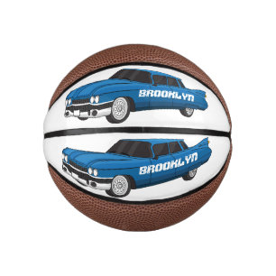 Cool blue 1959 classic car mini basketball