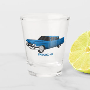 Cool blue 1959 classic car shot glass