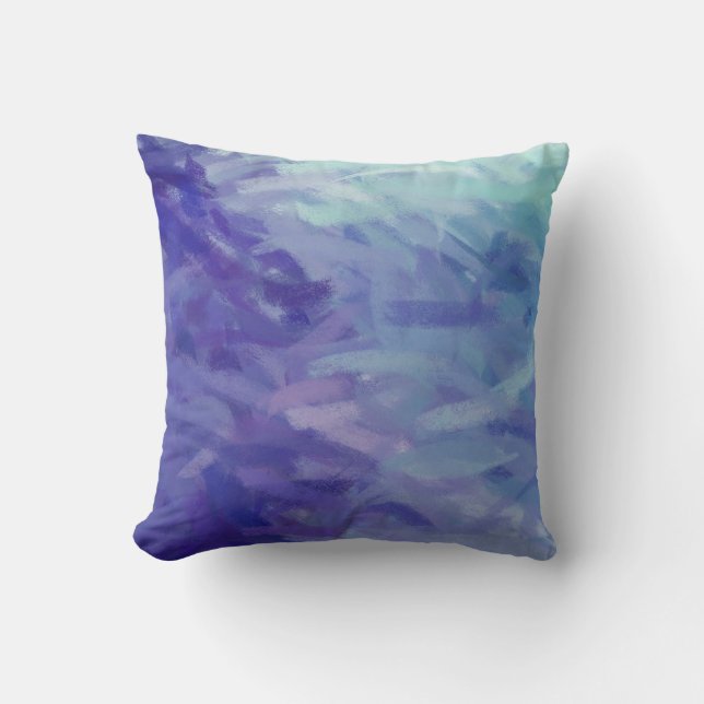 Cool Blue Abstract Art Painting 3 Cushion (Front)