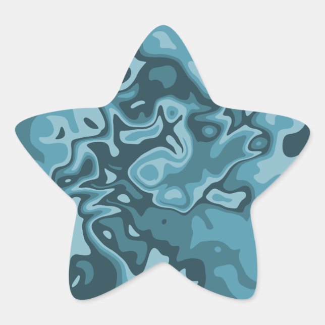 Cool blue abstract design stickers (Front)