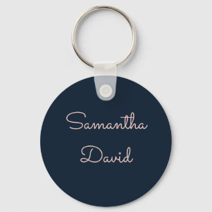 Cool Blue and Pink custom name Key Ring