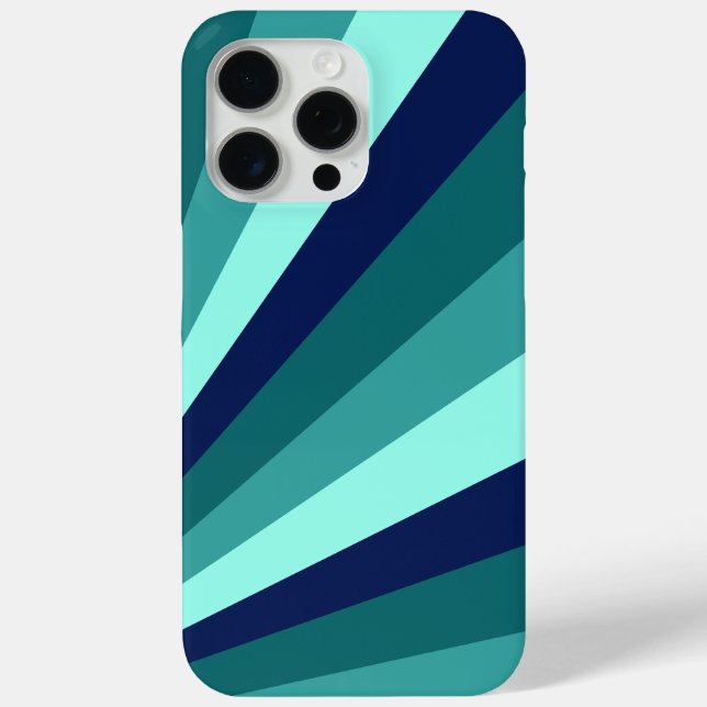 Cool Blue and Teal Diagonal Stripes  Case-Mate iPhone Case (Back)