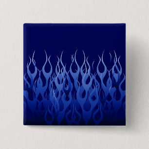 Cool Blue Automotive Racing Flames 15 Cm Square Badge