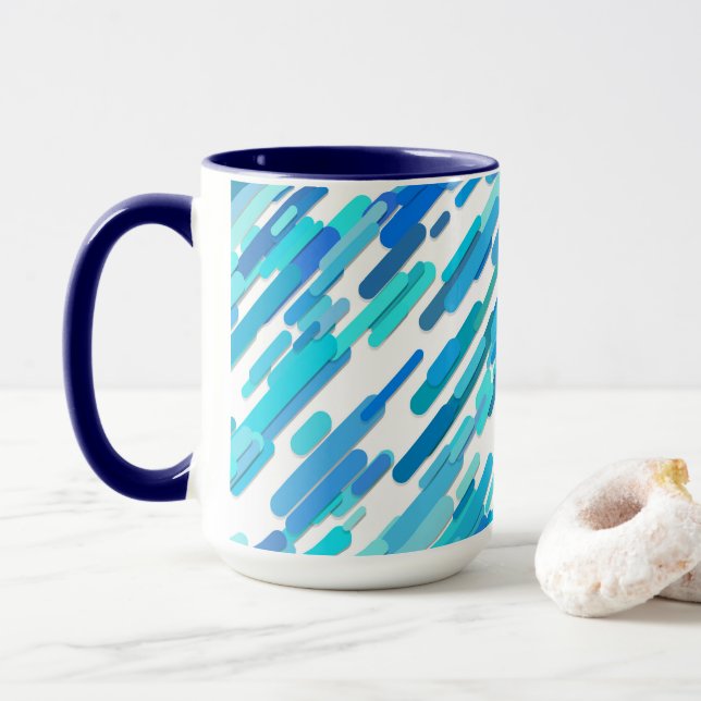 Cool Blue Blue Teal Marine Mug (With Donut)
