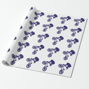 Cool Blue BMX Biker Wrapping Paper