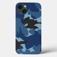 Cool Blue Camo Military Camouflage Background