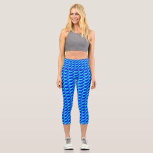 Cool blue capri leggings