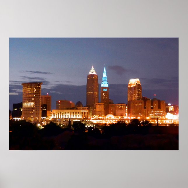 Cool Blue Cleveland Ohio (No Text) Poster (Front)