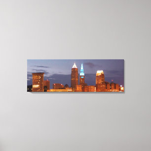 Cool Blue Cleveland Wrapped Canvas Print