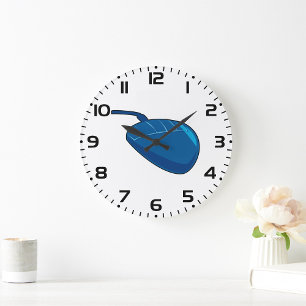 Cool Blue Computer Mouse Tech Large Clock
