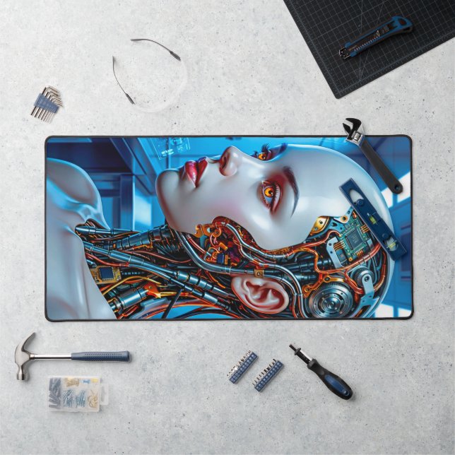 Cool Blue Cybernetics AI Gaming Desk Mat (Workstation)