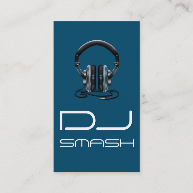 Cool Blue DJ Music Business Card (Front)