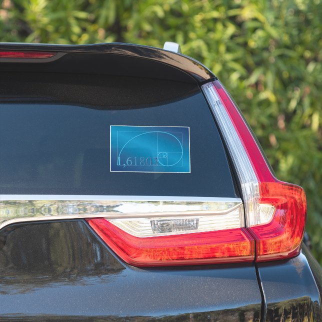 Cool Blue Fibonacci Mathematics Car (Car Side)
