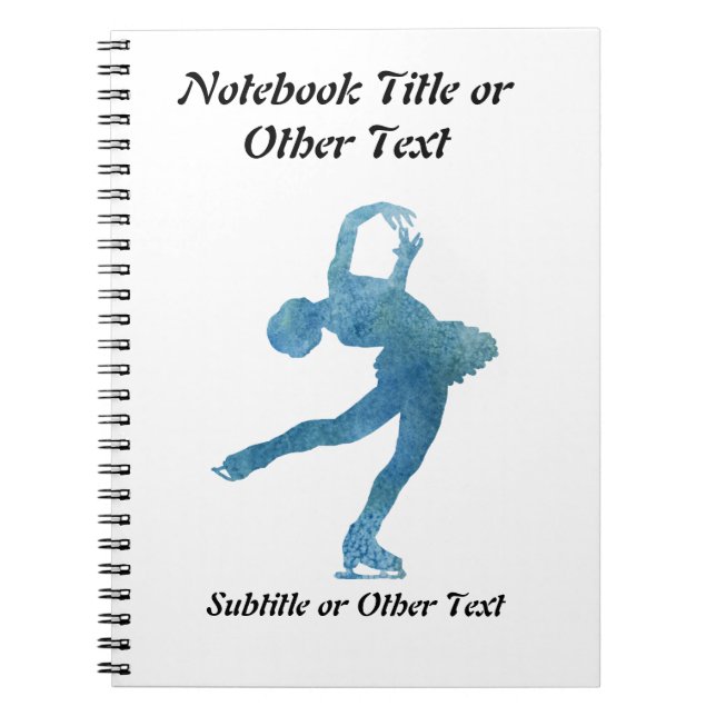 Cool Blue Figure Skater Spiral Notebook (Front)