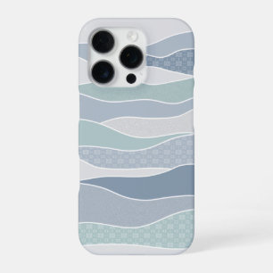 Cool Blue Green Curves Abstract Waves iPhone 16 Pro Case