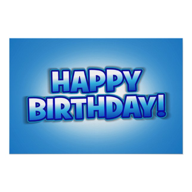 "Cool Blue" Happy Birthday Party Venue Decor (Front)