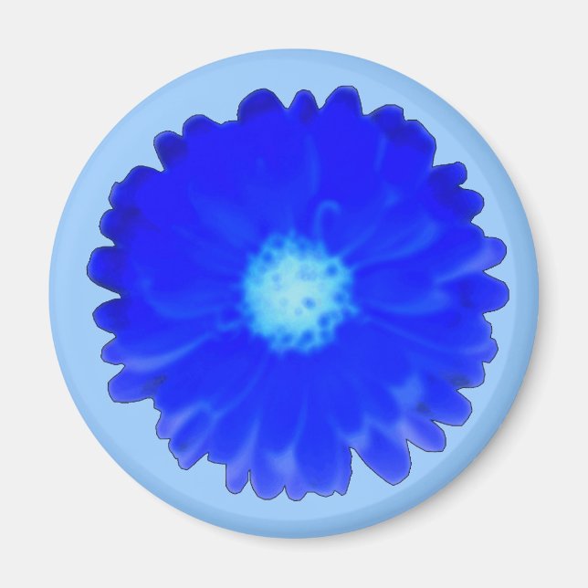Cool Blue Marigold Magnet (Front)