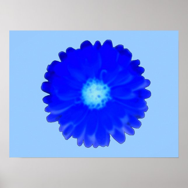Cool Blue Marigold Poster (Front)