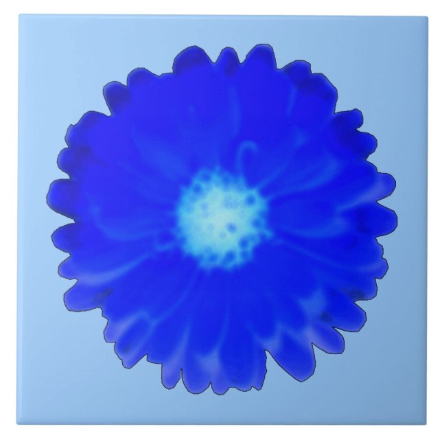Cool Blue Marigold Tile (Front)