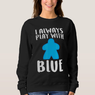 Cool Blue Meeple Board Game  For Men Women Sweatshirt