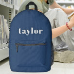 Cool Blue Modern Minimalist Simple Stylish Trendy Printed Backpack<br><div class="desc">Introducing the Cool Navy Blue Modern Minimalist Simple Stylish Trendy Printed Backpack—an ideal accessory for a range of purposes, from back-to-school supplies to personalised solutions for teachers and adults. This backpack boasts a sleek and modern design in a sophisticated navy blue shade, making it a stylish choice for a personalised...</div>