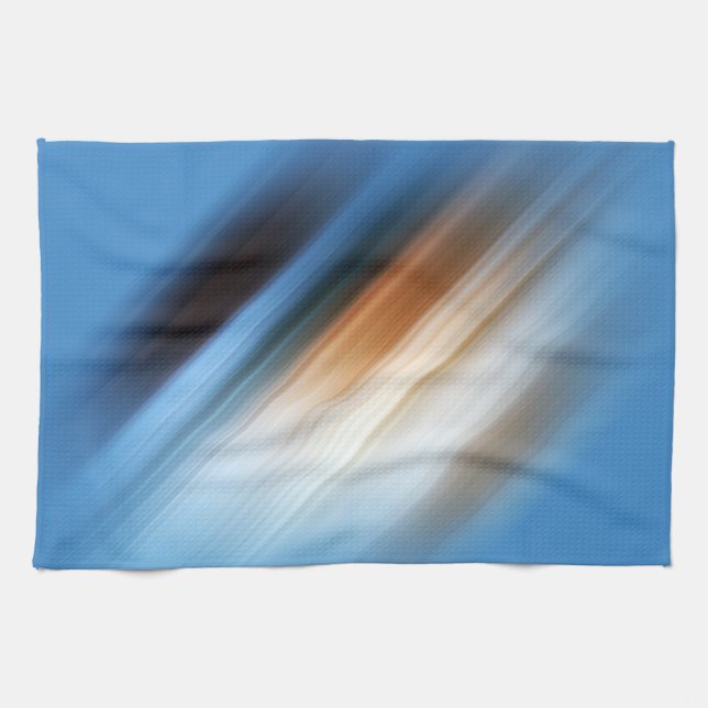 COOL Blue Orange Yellow Red Black Stripes Tea Towel (Horizontal)
