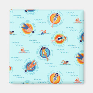 Cool Blue pool party Summer vibe Magnet