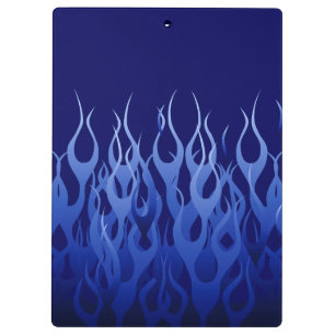 Cool Blue Racing Flames Clipboard