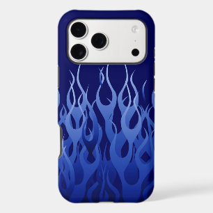 Cool Blue Racing Flames Pin Stripes