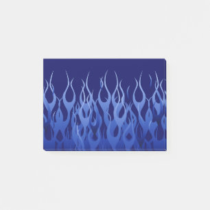 Cool Blue Racing Flames Style Post-it Notes