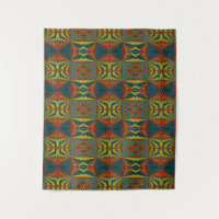 Cool Blue Red Yellow Retro Geometric Ethnic Tribal