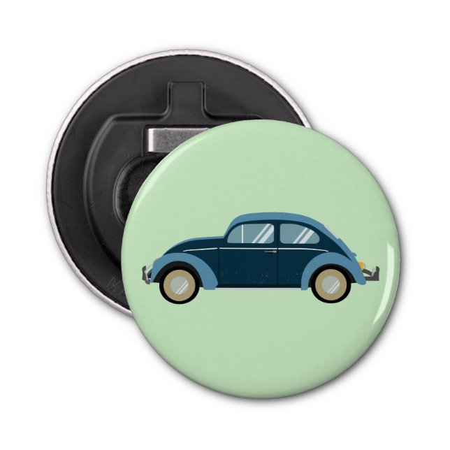 cool blue retro car with scuffs bottle opener (Front)