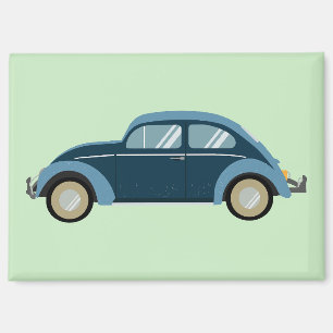 cool blue retro car with scuffs magnet