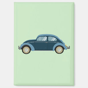 cool blue retro car with scuffs magnet