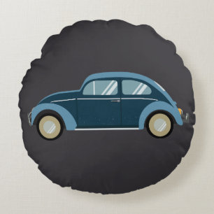 cool blue retro car with scuffs round cushion