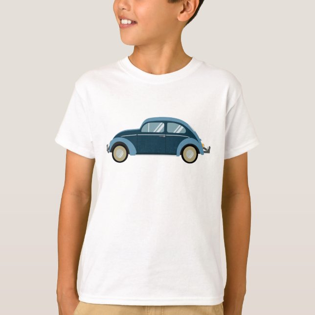 cool blue retro car with scuffs T-Shirt (Front)