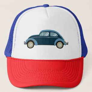 cool blue retro car with scuffs trucker hat