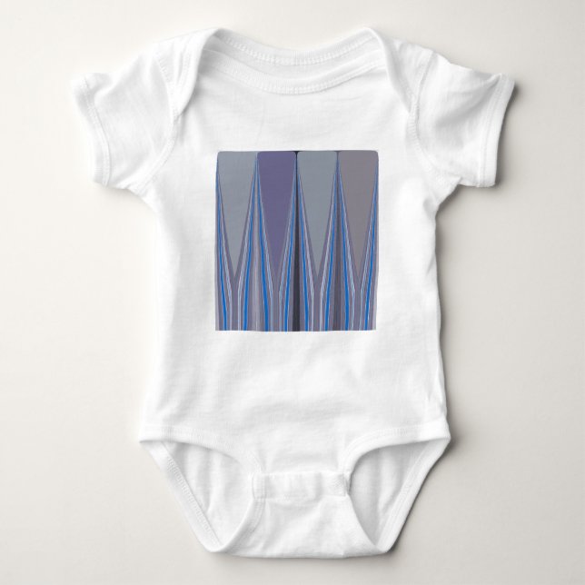 Cool Blue Seamless Design Baby Bodysuit (Front)
