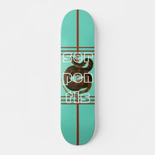 Cool Blue Serpent Design Skateboard for Beginners