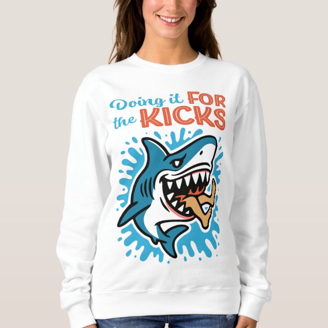 Cool Blue Shark for Kicks Sweatshirt (Front)