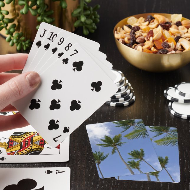 Cool Blue Sky and Palm Trees Playing Cards (In Situ)