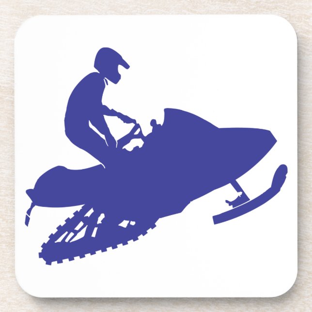 Cool Blue Snowmobiler Coaster (Front)