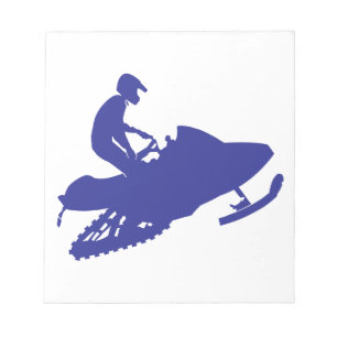 Cool Blue Snowmobiler Notepad