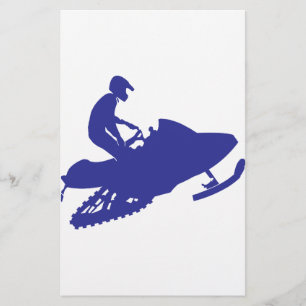 Cool Blue Snowmobiler Stationery