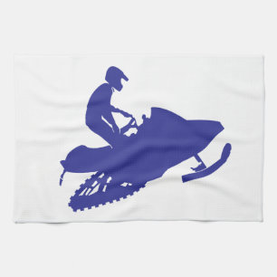Cool Blue Snowmobiler Tea Towel