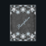 Cool Blue Snowy Chalkboard Wedding Enclosure Card<br><div class="desc">This festive and trendy black and white chalkboard LOOK wedding reception enclosure card has layers of light blue and white snowflakes on it that matches the wedding invitation shown below. It would be perfect for a winter wedding, Christmas wedding or bridal shower, a winter anniversary party or a winter ball...</div>
