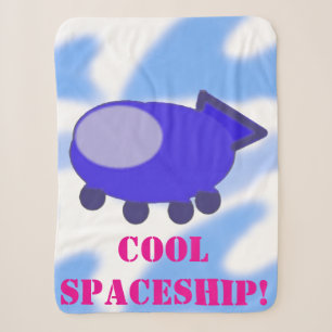 Cool Blue Spaceship Fleece Blanket